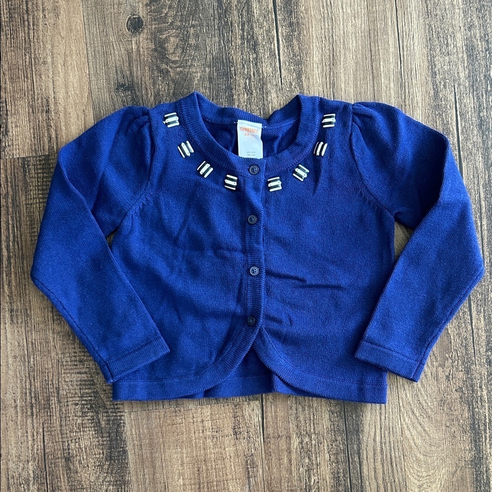 Gymboree Blue Button Down sweater with Embellishments